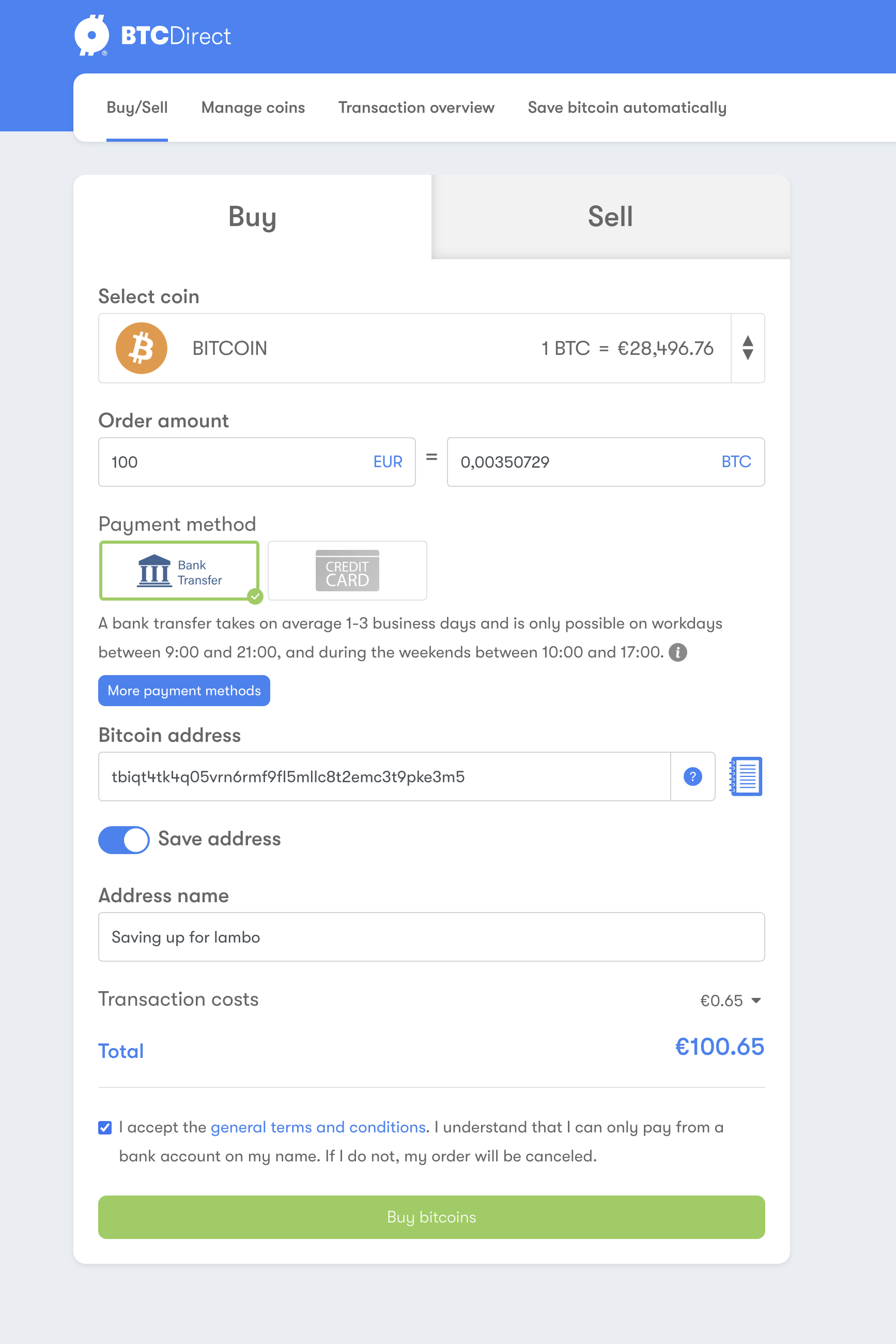 Cómo añado mi dirección de wallet a mi libreta de direcciones de BTC  Direct? – BTC Direct - Spanish