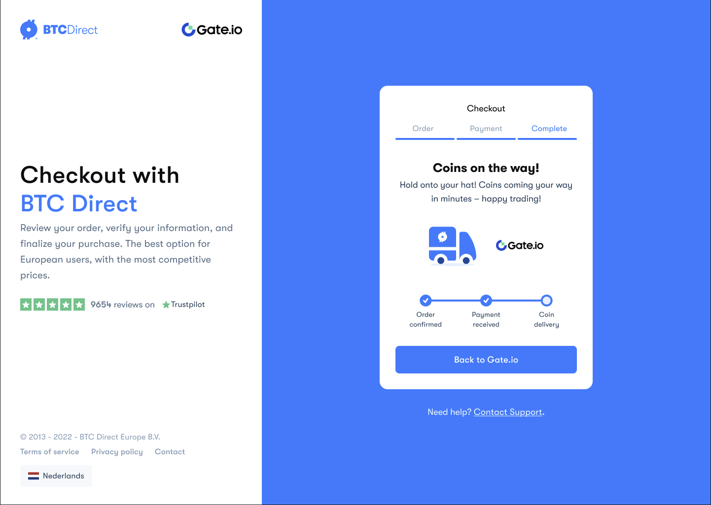 Comment puis-je acheter des crypto-monnaies sur Gate.io via BTC Direct -  iDeal – BTC Direct - French