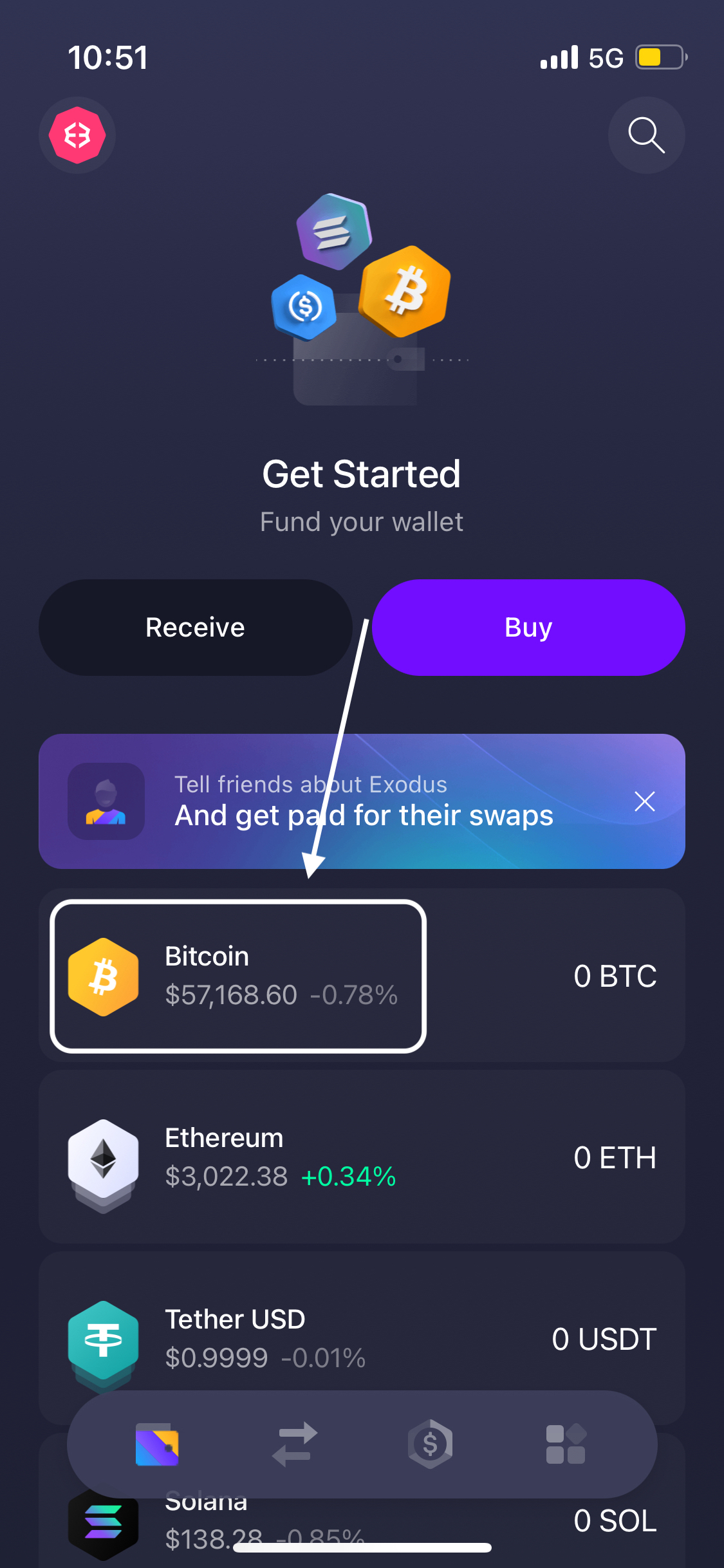 Wie verwende ich die Exodus-Wallet? (Mobil) – BTC Direct - German